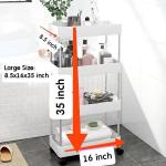 Wide Type High Capacity Multi Purpose Trolly Rack Multifunctional Movable Storage Cart (black )