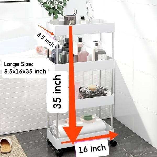 Wide Type High Capacity Multi Purpose Trolly Rack Multifunctional Movable Storage Cart (black )