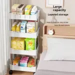 Wide Type High Capacity Multi Purpose Trolly Rack Multifunctional Movable Storage Cart( white )