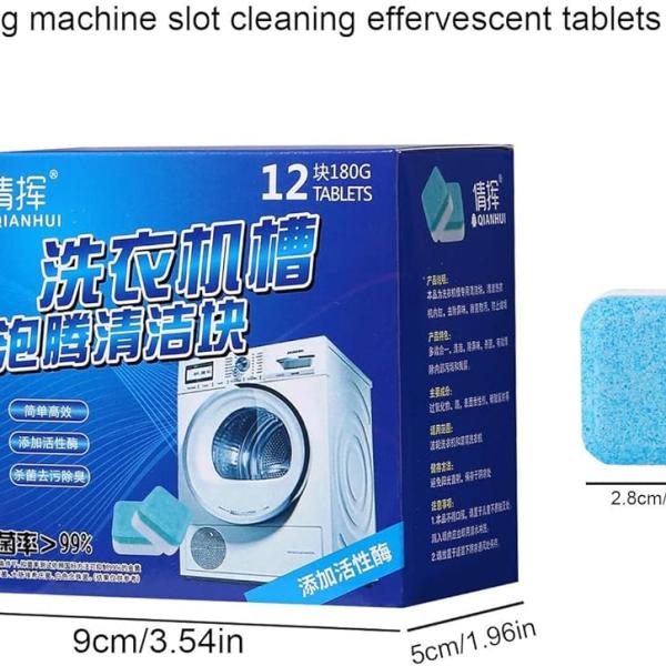 Washing Machine Cleaner Tablets 1 Box (12 pis )