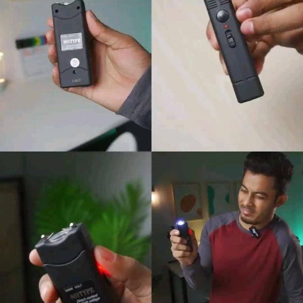 Self Defence Electric Shock And LED Flashlight With Extra Carry Bag
