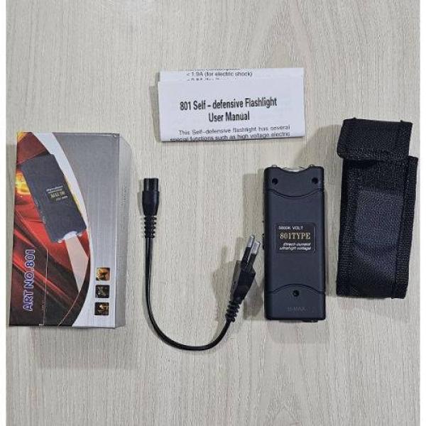 Self Defence Electric Shock And LED Flashlight With Extra Carry Bag