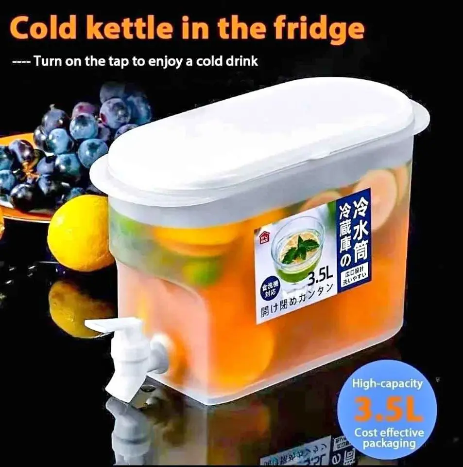 Drink Dispenser with Spigot 3.5L Leakproof Plastic Cooling Water Container