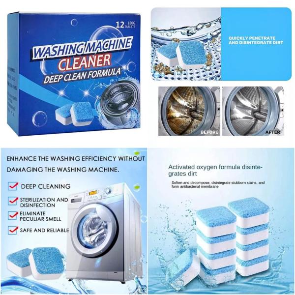 Washing Machine Cleaner Tablets 1 Box (12 pis )
